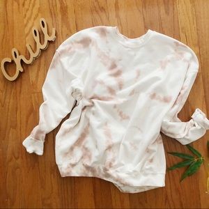 NEW Tie dyed Pastel pink Sweatshirt S-5X Spring